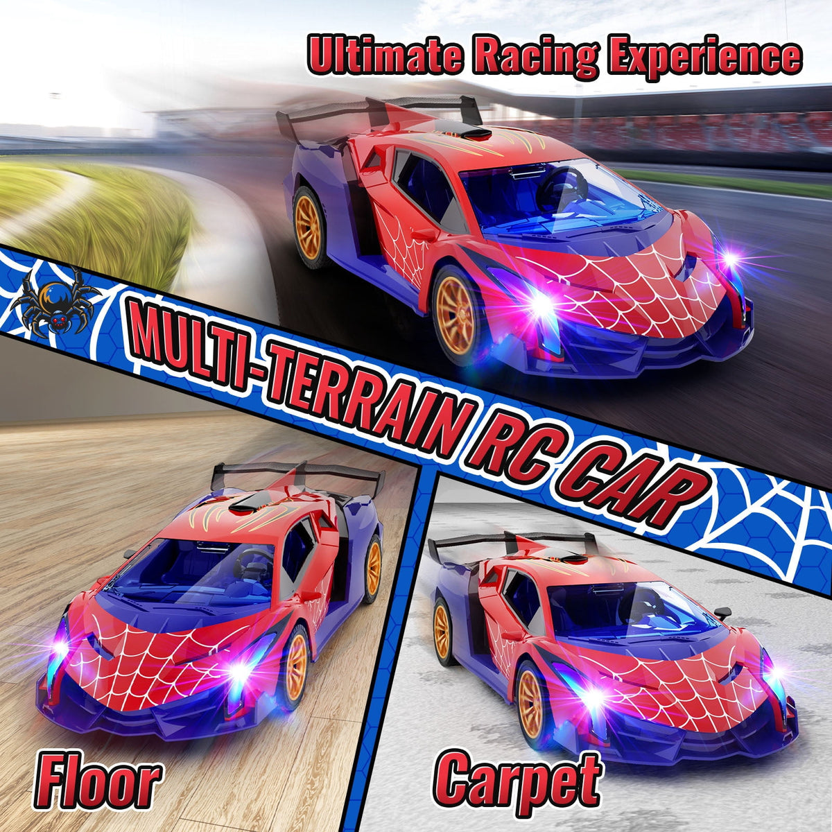 Aogsiyt Remote Control Car for Kids with LED Lights, 1:18 Drift RC Cars Toy, Brithday Gift for Boys Girls Ages 3-12