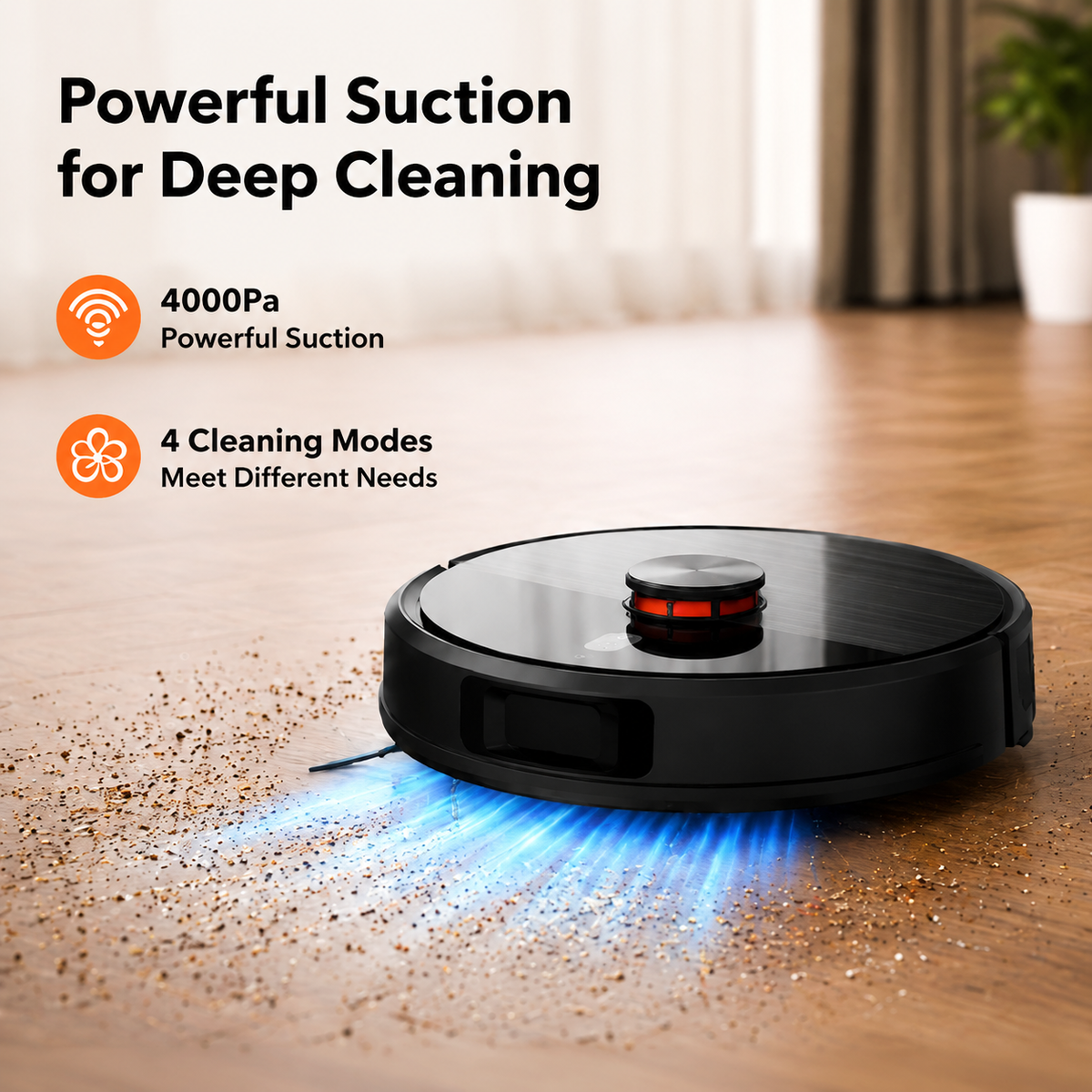 Robot Vacuum Cleaner, Robot Vacuum and Mop Combo with WIFI / Alexa for Pet Hair and Hard Floor-White