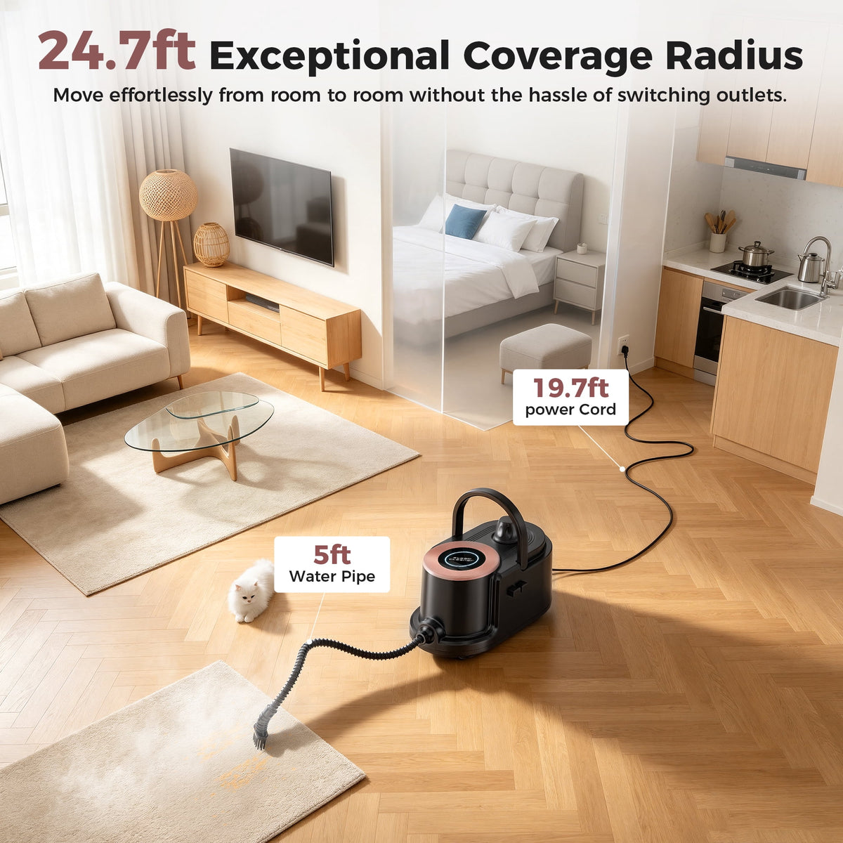 GOOVI Steam Cleaner Handheld Steamer Steam Mop Canister Steamer Cleaner for Home