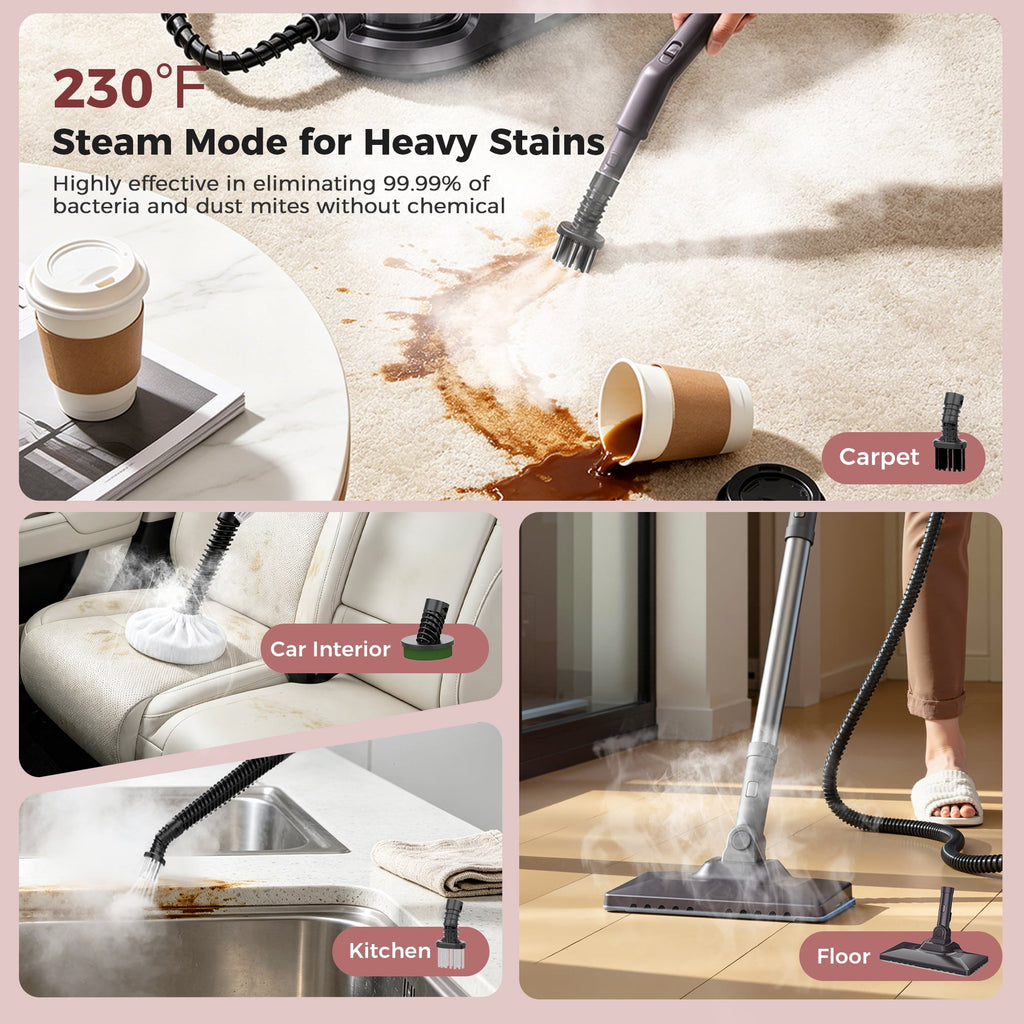 GOOVI Steam Cleaner Handheld Steamer Steam Mop Canister Steamer Cleaner for Home