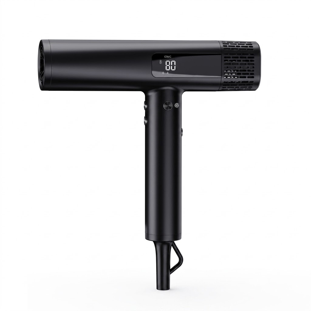 Professional High Speed Hair Dryer with Smart LCD Display, Negative Ionic Blow Dryer for Fast Drying, Precise Temp Control Hairdryer with Diffuser & Nozzles, Complete Travel Gift Set for Women