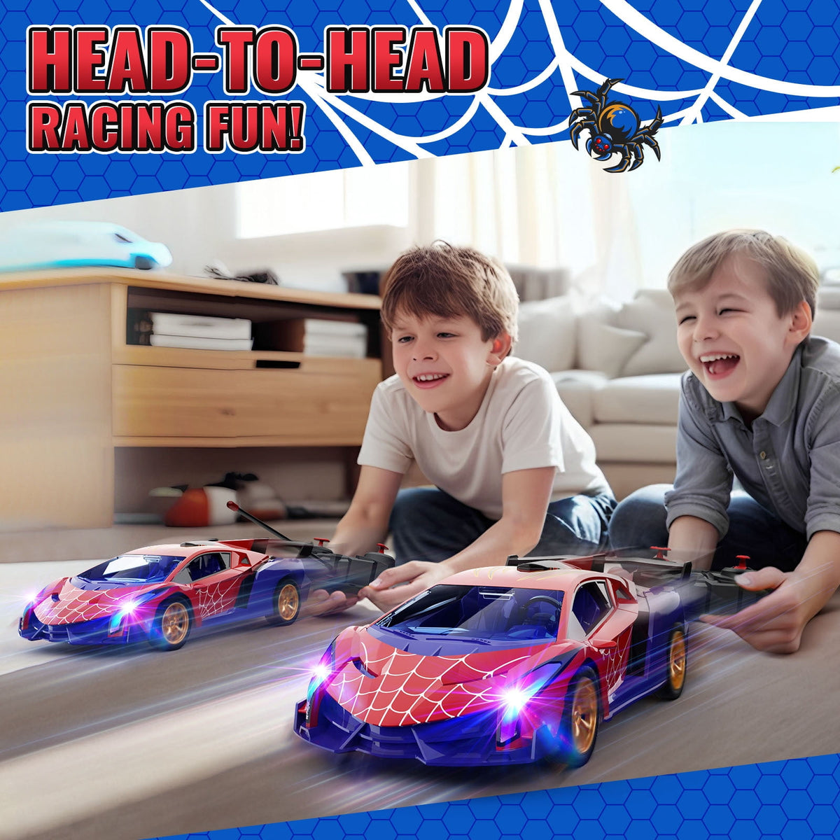Aogsiyt Remote Control Car for Kids with LED Lights, 1:18 Drift RC Cars Toy, Brithday Gift for Boys Girls Ages 3-12