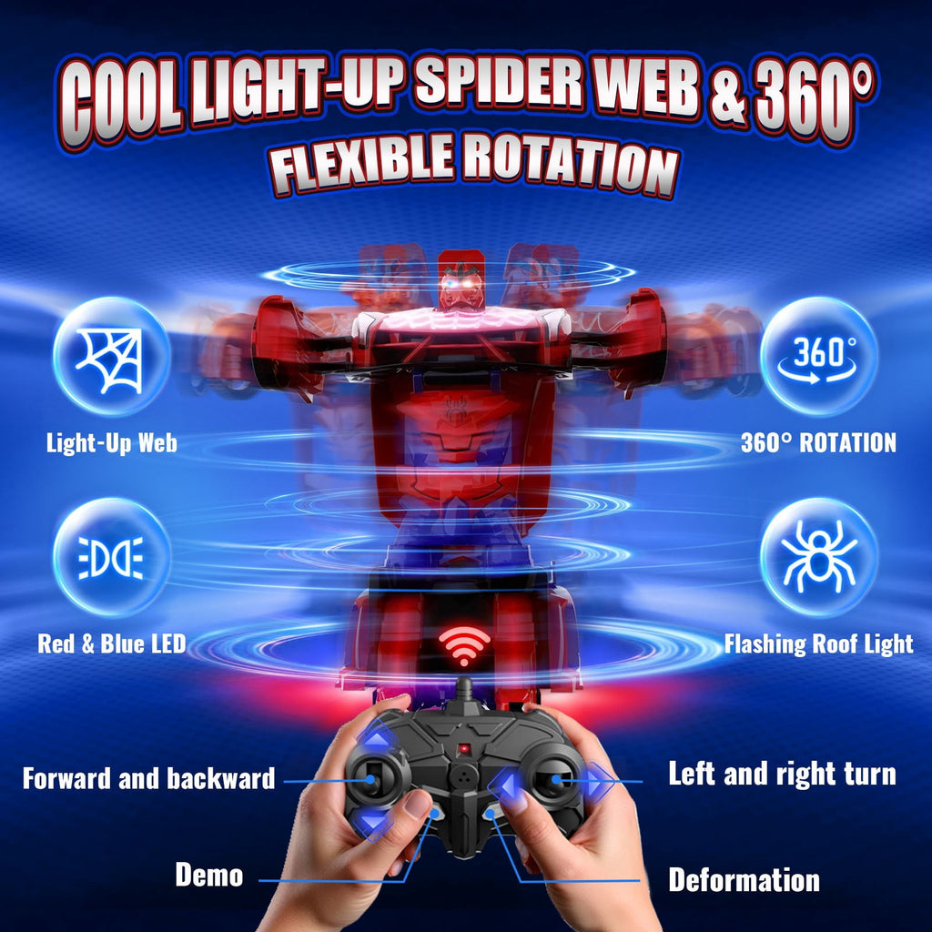 Aogsiyt 1:18 RC Car Transform Robot, Remote Control Cars for Kids, Birthday Gifts for 3-12 Year Old Boys , 360° Rotation, Upgraded Light-Up Version