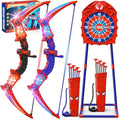 Aogsiyt 2 Pack Kids Bow and Arrow Set with LED Lights, Archery Toy with 8 Suction Cup Arrows & Target, Outdoor Indoor Toy Gift for Boys Girls Ages 3-12