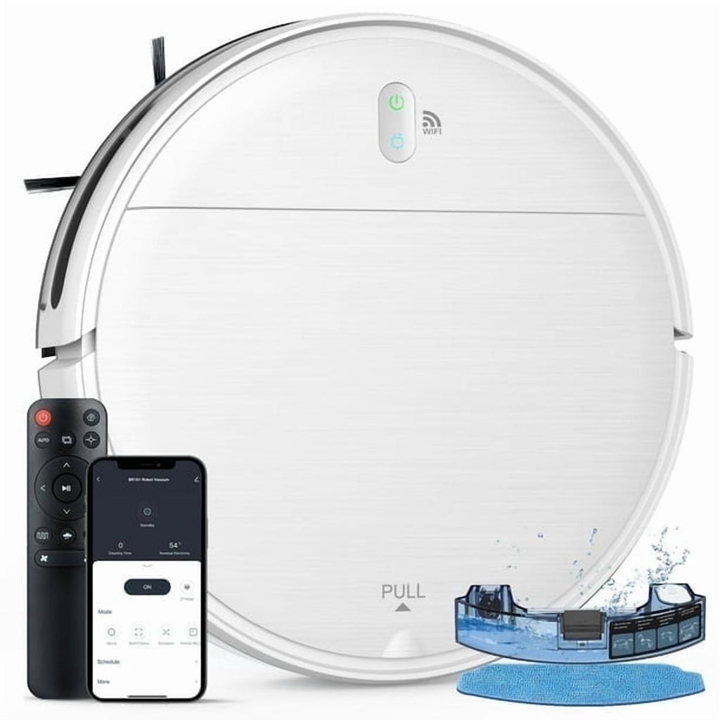 ONSON Robot Vacuum Cleaner,2 in 1 Robot Vacumm Mop Combo, With Alexa/WiFi/App Connection,for Pet Hair，Hard Floor - Black