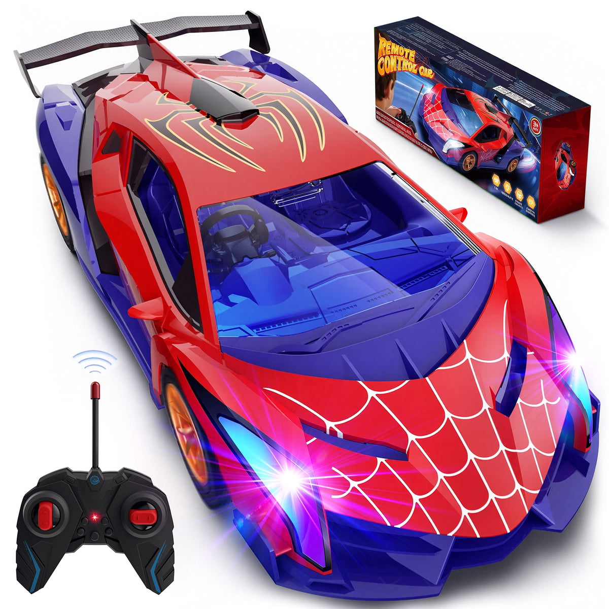 Aogsiyt Remote Control Car for Kids with LED Lights, 1:18 Drift RC Cars Toy, Brithday Gift for Boys Girls Ages 3-12