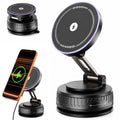 VAMOUT Magnetic Wireless Car Mount Charger, 15W Wireless Fast Charging Magnetic Phone Holder for Car with Vacuum Suction Cup, 360° Rotatable Phone Mount for iPhone 17~12 Pro Max & Android