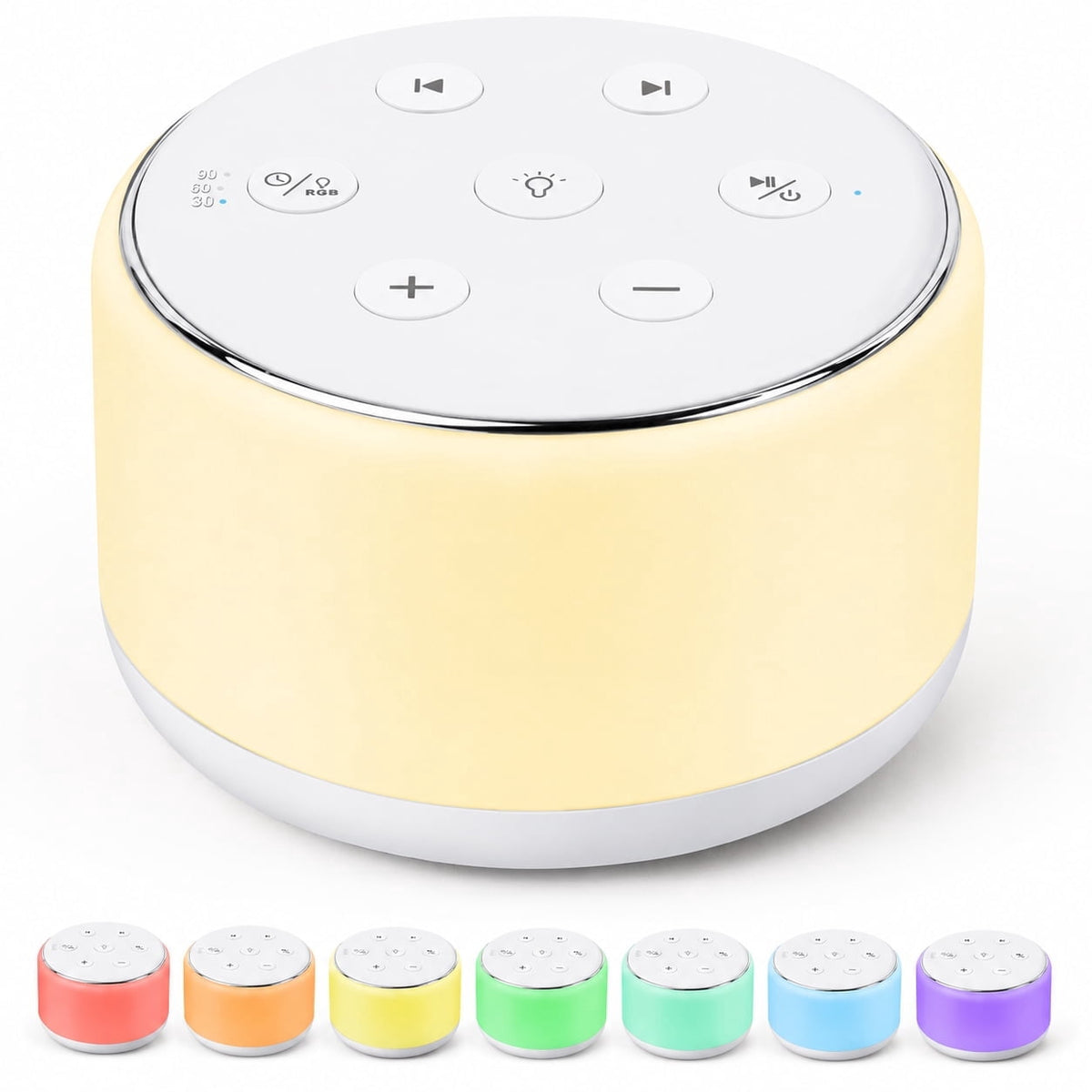 VAMOUT Sound Machine with Rgb Night Light, 34 Soothing Sounds & Timer Function, Rechargeable White Noise Machine for Adults Baby Kids Sleep, Perfect for Home Office Travel