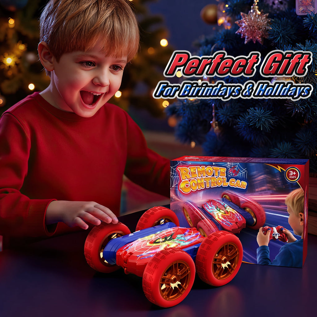 Aogsiyt Spider RC Car for Kids, 4WD Double Sided 360° Rotating Remote Control Car with Light and 2 Battery, Birthday Gifts for Boys Girls 3-12