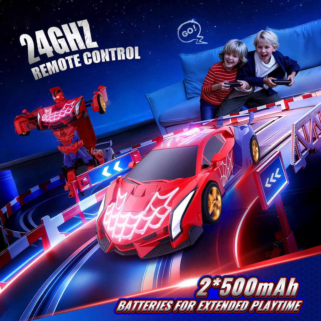 Aogsiyt 1:18 RC Car Transform Robot, Remote Control Cars for Kids, Birthday Gifts for 3-12 Year Old Boys , 360° Rotation, Upgraded Light-Up Version