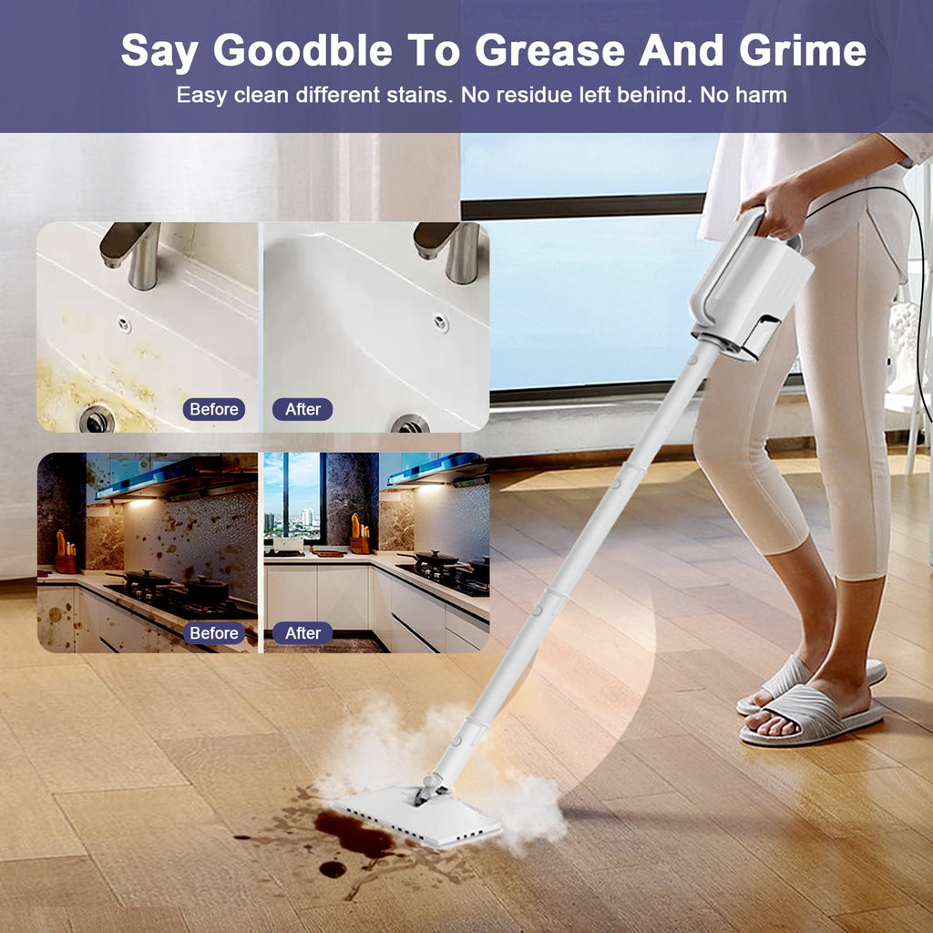 ONSON Steam Mop, 6-in-1 Detachable Handheld Steam Mop Cleaner with 2 Microfiber Pads for Hard Floor, Carpet