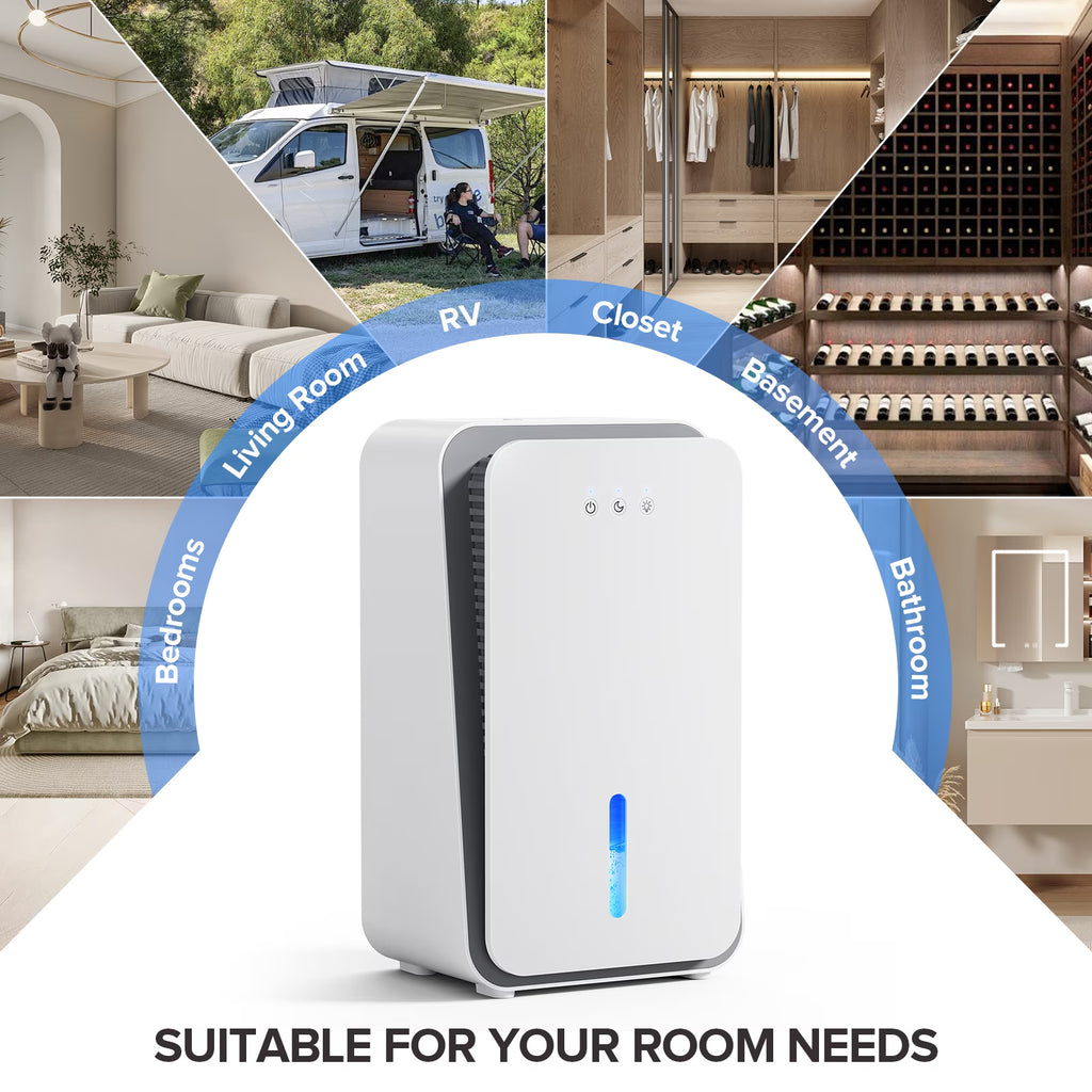 Dehumidifier for Home Basement, Bathroom, Bedroom, Covers up to 2000 sq. ft with Drain Hose