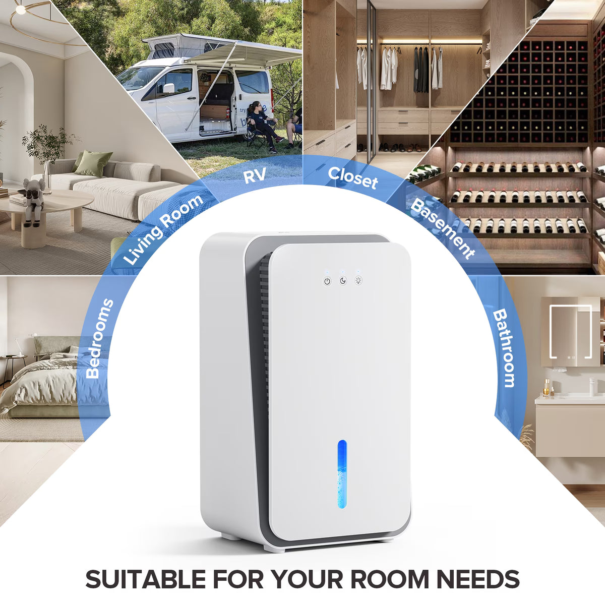 Dehumidifier for Home Basement, Bathroom, Bedroom, Covers up to 2000 sq. ft with Drain Hose