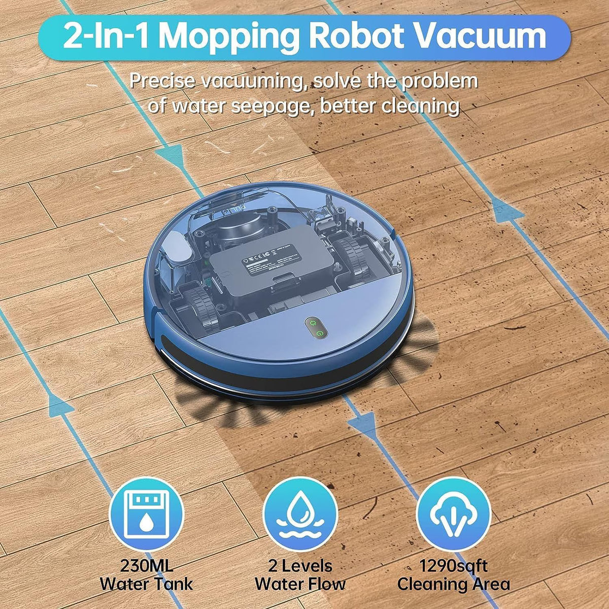 Robot Vacuum Cleaner, Robot Vacuum and Mop Combo with WIFI/Alexa for Pet Hair and Hard Floor