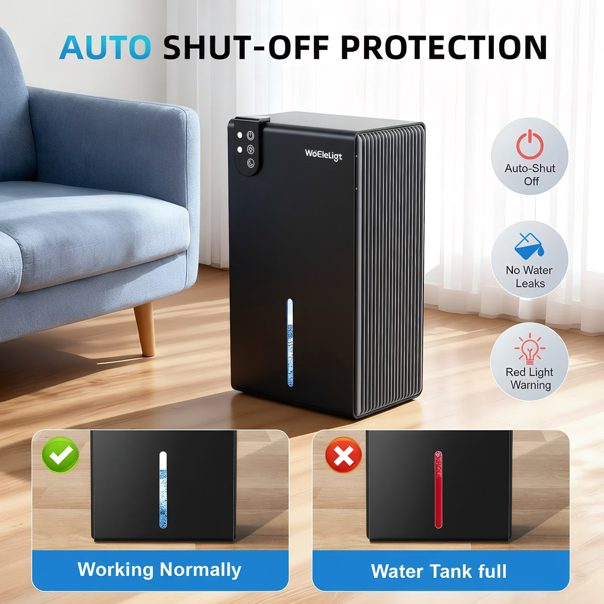 Humidifier for Basement (85fOZ, 800 sq ft) Quiet Dehumidifiers for Home, Auto Shut-Off, Sleep Mode, 3 Gear Timer(8H,16H,24H), Small Dehumidifier for Bedroom, Bathroom with Drain Hose