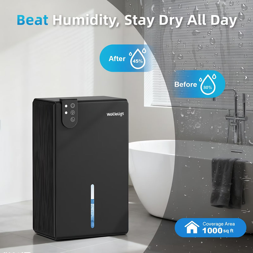 Humidifier for Basement (85fOZ, 800 sq ft) Quiet Dehumidifiers for Home, Auto Shut-Off, Sleep Mode, 3 Gear Timer(8H,16H,24H), Small Dehumidifier for Bedroom, Bathroom with Drain Hose